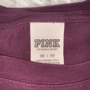 PINK long sleeve shirt in shade maroon in size XS